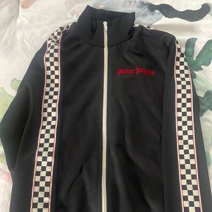 Palm angels Black with checker board & red track sweater